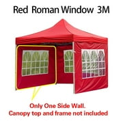 Glow Canopy Tent Side Wall Red, Oxford Cloth Carport Garage Big Tarp, Enclosure Shelter Party Sunshade,10x10ft(Canopy Top and Frame Not Included)