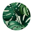 thumbnail image 4 of PIKWEEK Spring Summer Tropical Green Leaf Round Tablecloth Waterproof Resistant Fabric White, 4 of 8