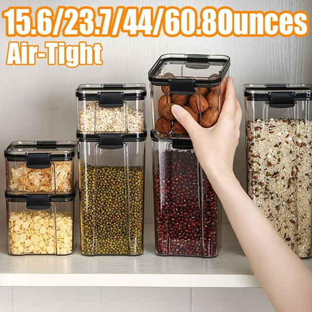 Travelwant 1/4Pcs Airtight Food Storage Containers Set with Lids, BPA Free Plastic Dry Food Canisters for Kitchen Pantry Organization and Storage, Dishwasher Safe,4 Different Size