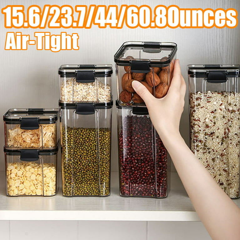 Travelwant 1/4Pcs Airtight Food Storage Containers Set with Lids, BPA Free  Plastic Dry Food Canisters for Kitchen Pantry Organization and Storage,  Dishwasher Safe,4 Different Size 