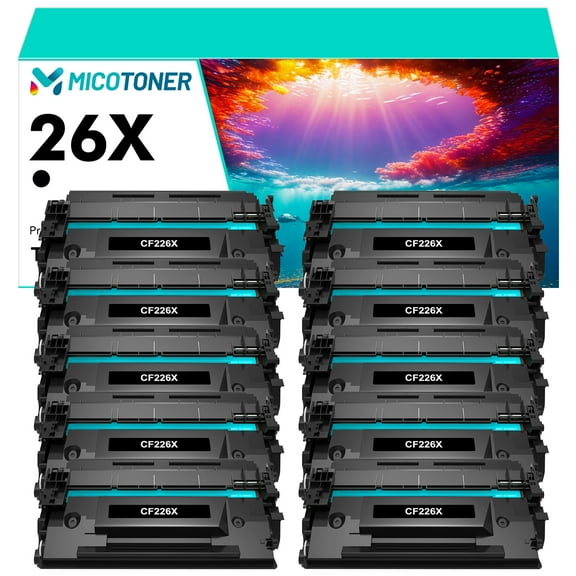 10-Pack 26X Toner Cartridge High Yield Compatible for HP CF226X 26X 26A CF226A for LaserJet Pro M402dn M402n M402d M402dw MFP M426dw M426fdw M426fdn Printer (Black)