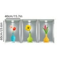 thumbnail image 3 of Pegatinas Paquete de 3 calcomanías de pared 3D con plantas en maceta, para escalera, extraíbles, despegables y adhesivas, flores decorativas Yulucky, 3 of 3