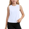 thumbnail image 3 of THDHVS Tank Tops for Girls,Solid Color Quick Dry Round Neck Tank Top Breathable Athletic Fitness Wear for Kids Boys Girls,Girls Tank Tops White 9-10 Years, 3 of 10