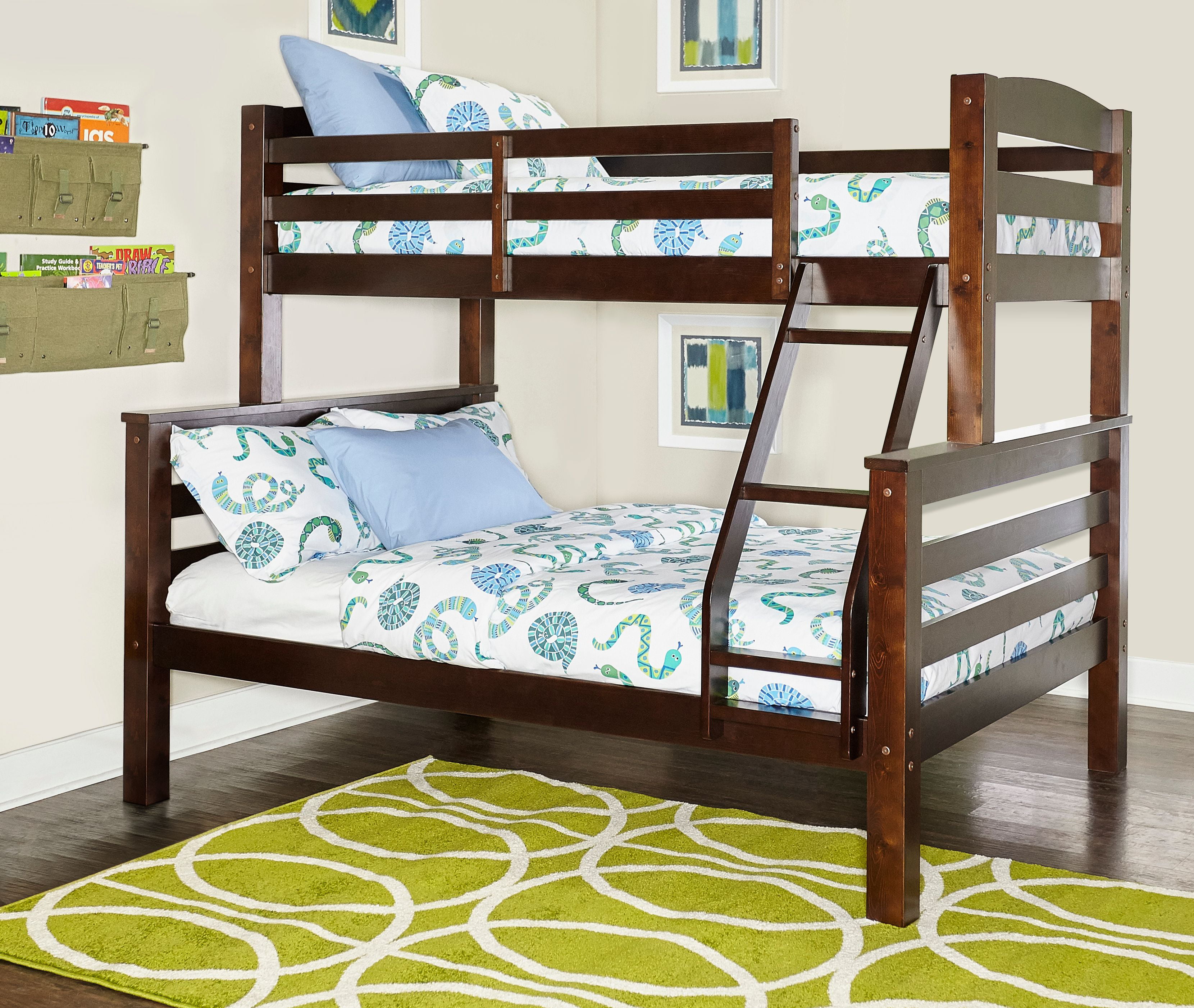 Powell Levi Twin Over Full Convertible, Your Zone Wooden Convertible Twin Over Full Bunk Bed Walnut