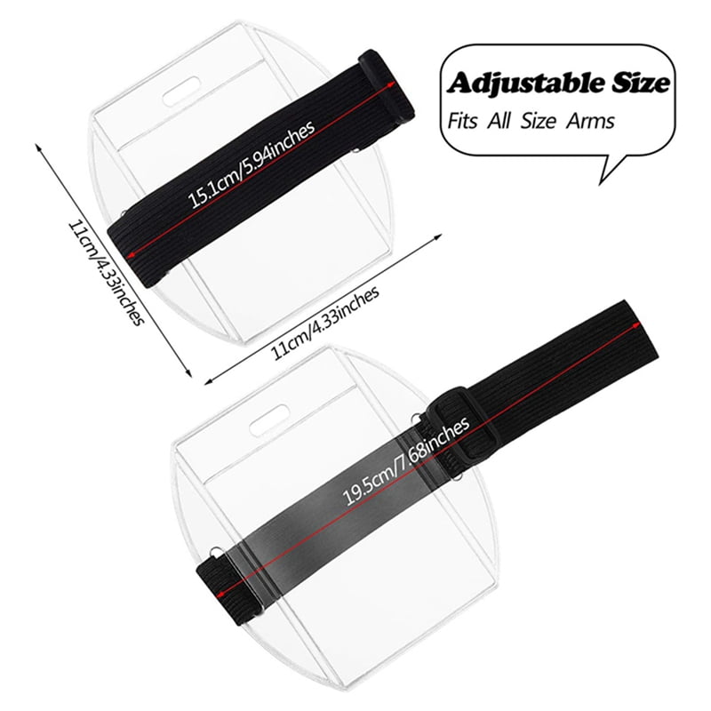Arm Badge Holder Armband ID Card Badge Holder with Adjustment Buckle Universal Size for Work Passes (80pcs)