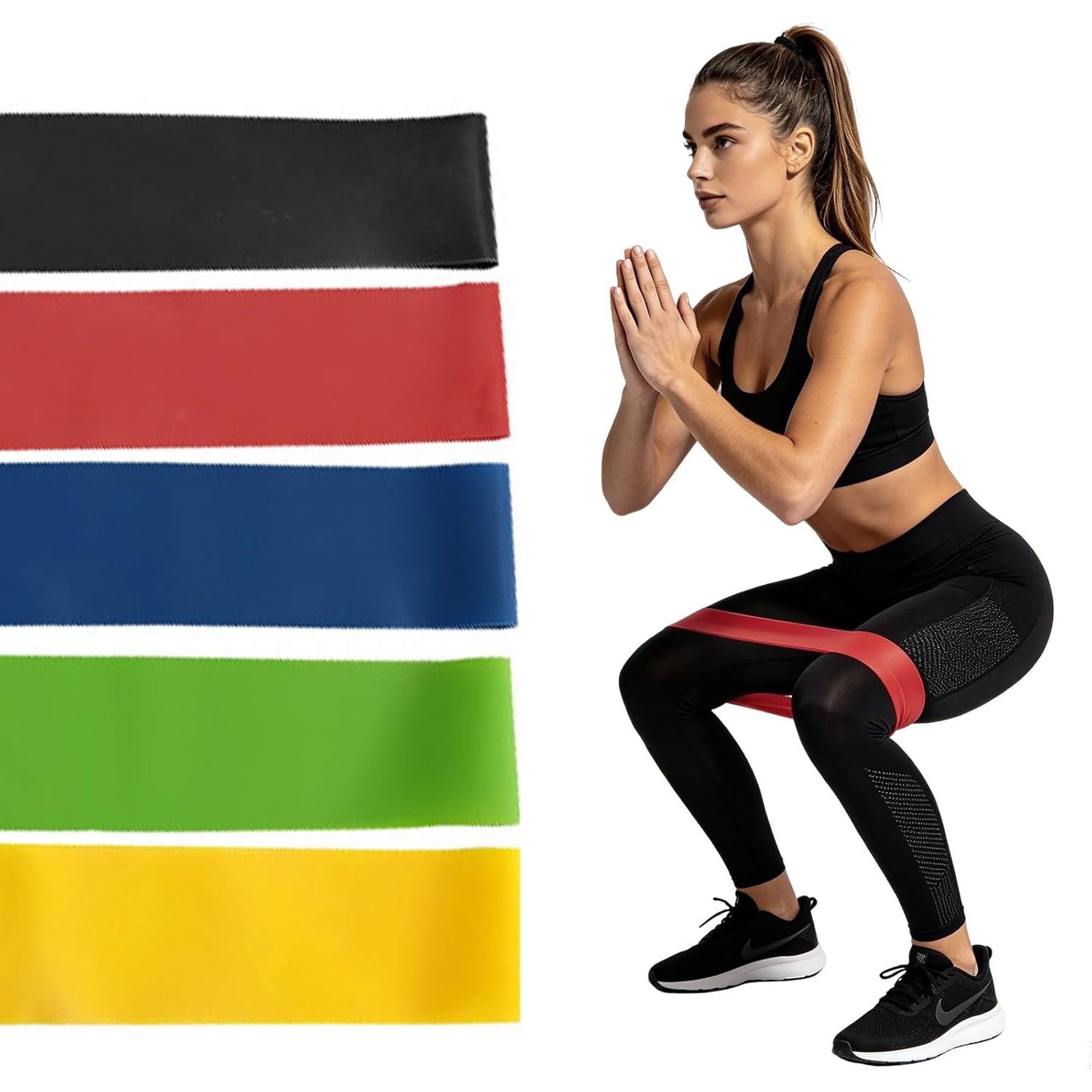 Resistance Bands Long Non-Latex Elastic Stretch Bands Work Out Band for Working Out Women or Men, Exercise Bands Set Yoga, Pilates, Gym,