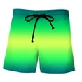 thumbnail image 3 of Casual Shorts for Men 2026 Summer Lightweight Relaxed Fit Elastic Waist Gradient Color Beach Shorts with Pockets, 3 of 4