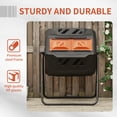 thumbnail image 6 of Outsunny Tumbling Compost Bin Outdoor 360° Dual Chamber Rotating Composter 43 Gallon, Orange, 6 of 9