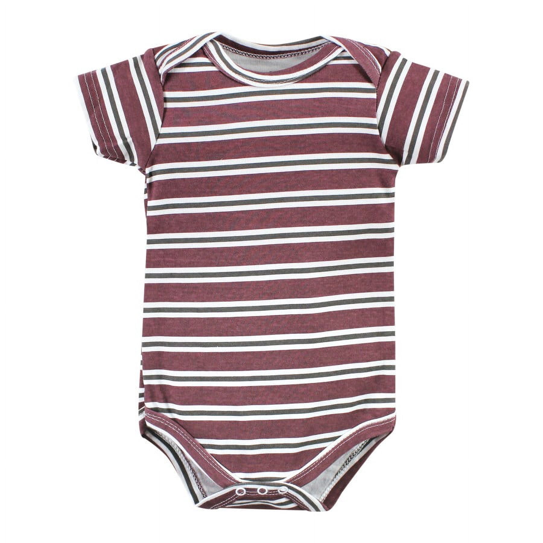 Hudson Baby Short Sleeve Bodysuits, 5-Pack, Newborn- 24 Months