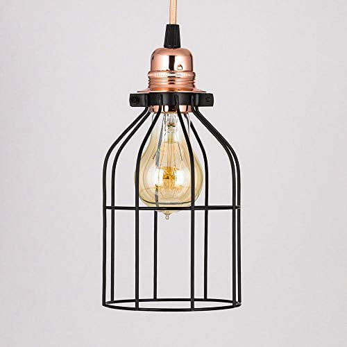 Energy Class A ++ CraftThink Lamp Holder Bulbs Hanging Loft Diamond Cage Metal Lampshade Hanging Lamp Ceiling Lamp Pendant Lamp - TYP A Retro E26 Industrial Pendant Lam