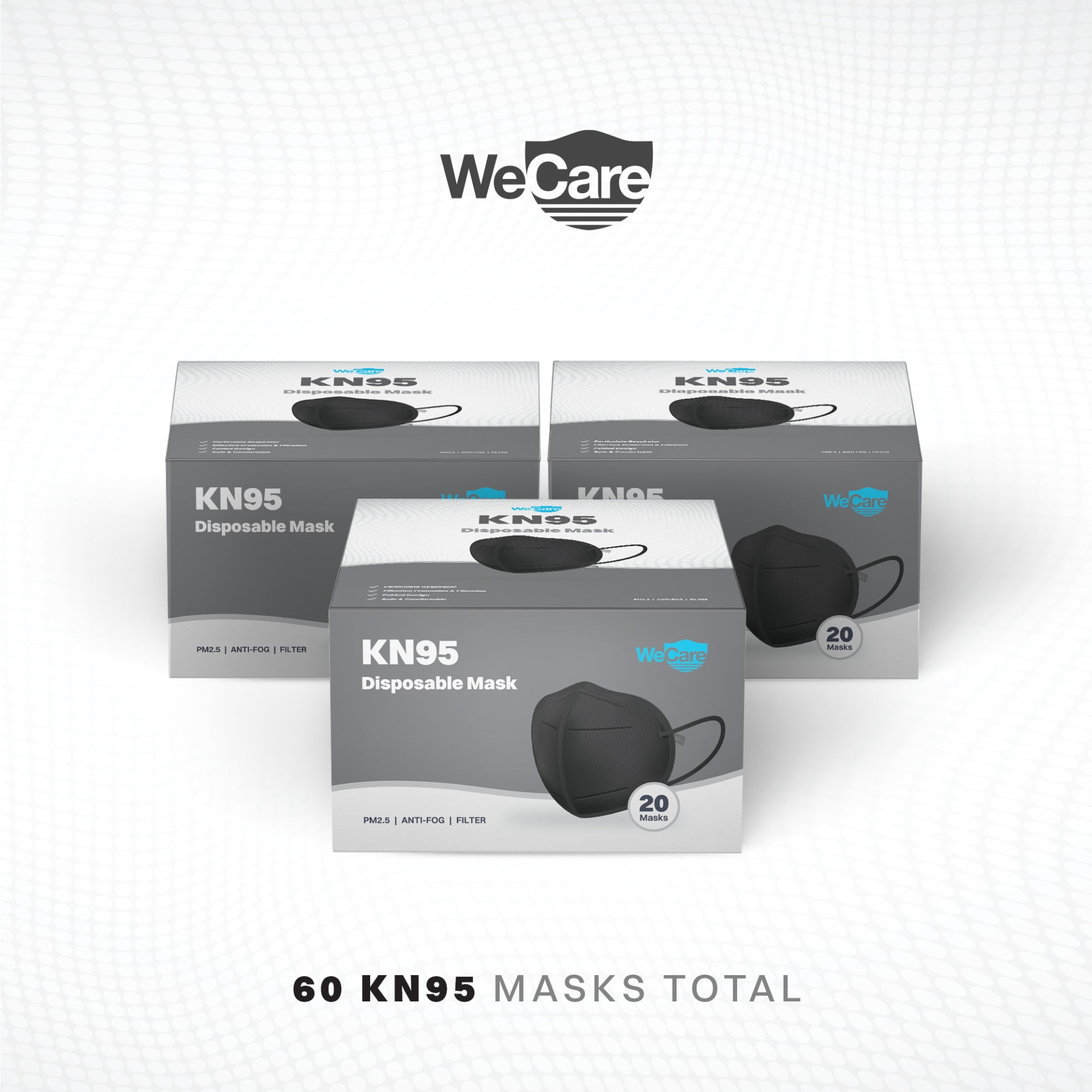 WeCare 5Ply Disposable Face Mask, 5Ply Layer (60 Individually Wrapped