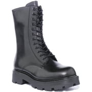Vagabond Cosmo 2.0 Women's Leather Utility Boot With Side Zip In Black Size 11