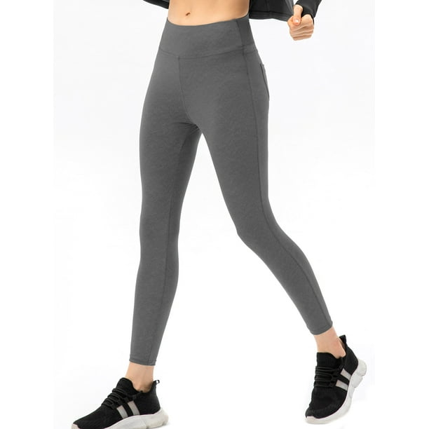 Legging de Sport Yoga Fitness Femme - Marque - Taille Haute Amincissant -  Gris foncé