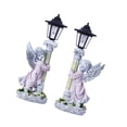 thumbnail image 4 of Luz solar de estatua de jardín al aire libre, lámpara de luz de estatuilla de ángel, adorno de escultura, regalo de inauguración de la casa, arte de 20x14x50cm, 4 of 8