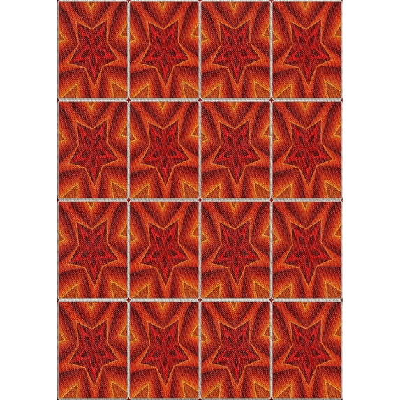Ahgly Company Indoor Rectangle Patterned Orange Novelty Area Rugs, 5' x 8'