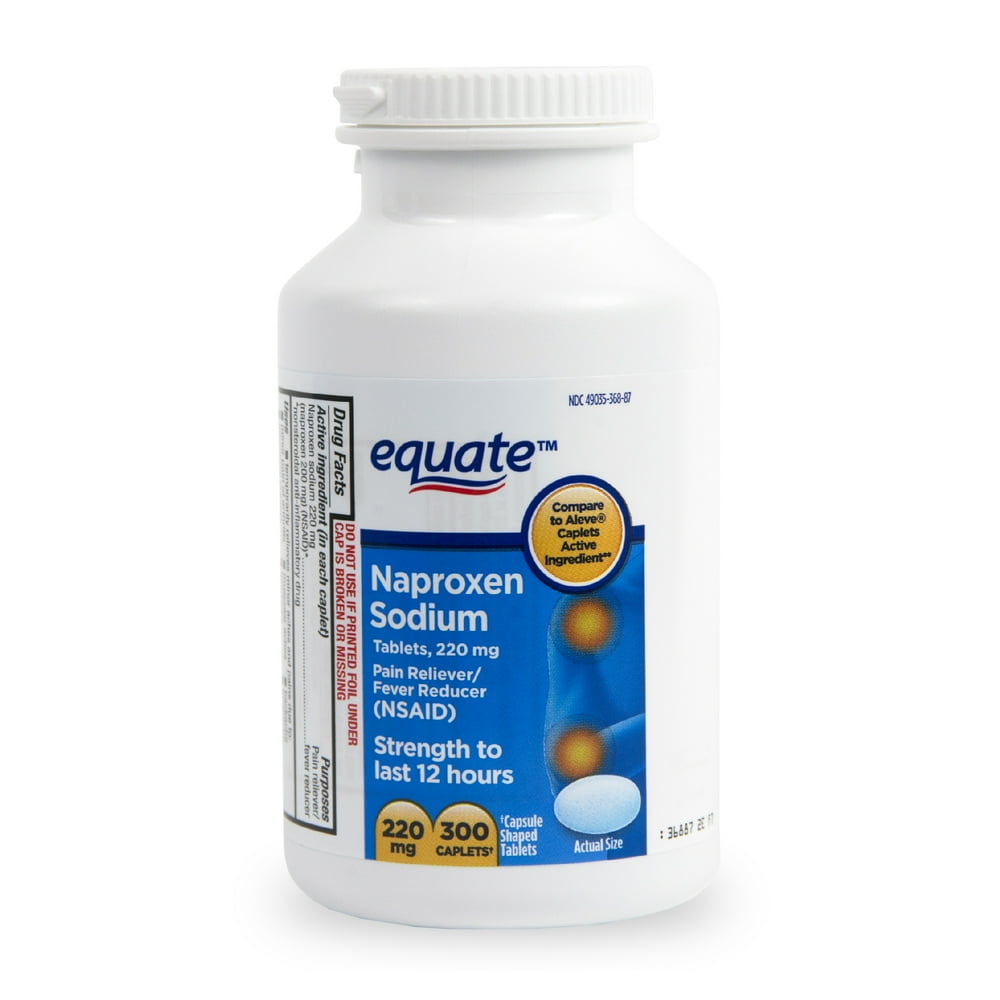 Equate Pain Relief Naproxen Sodium Caplets, 220 mg, 300 Ct Walmart