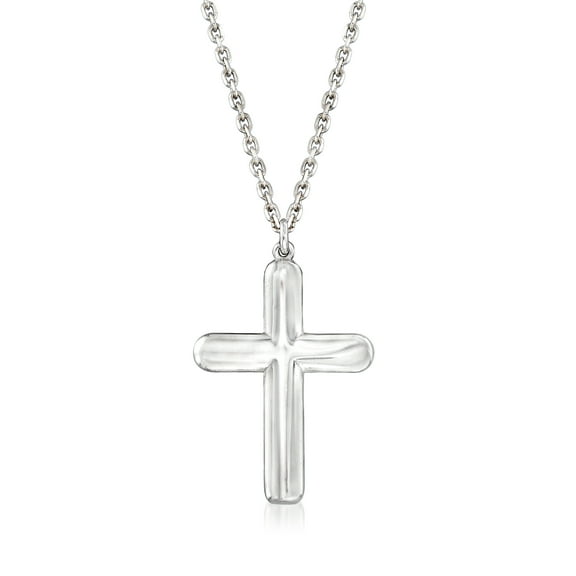 Ross-Simons Italian Sterling Silver Cross Necklace, Women's, Adult