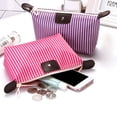 thumbnail image 5 of Women Girls Makeup Bags Stripe Purse Mini Zipper Pouch Dumpling Folding Waterproof Makeup Handbag, 5 of 9