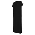 thumbnail image 3 of ZAXARRA Robe Ethnique pour Hommes Manches Courtes Retroussables Couleur Unie Kaftan Col en V, 3 of 9