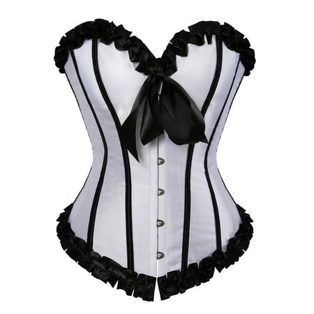 Aofany Women s Plus Size Renaissance Corset Lace Up Boned Overbust Waist Trainer Cincher Corset Bustier Hourglass Lingerie Bodyshaper Top Gothic Shapewear