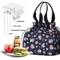 thumbnail image 4 of Pioneer Flower Floral Print Pattern Drawstring Lunch Bag Women - Drawstring Lunch Bag Insulated for Work Office - Stain-Resistant Large Lunchbags for Women with Multi-Pockets, 4 of 6