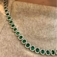 thumbnail image 2 of 18CT Oval Cut Lab Created Emerald Women's Tennis Necklace 14K White Gold Finish, 2 of 3