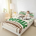 thumbnail image 4 of Manfei Kids Rugby Game Twin Sheet Sets,Rugby Ball Sport Sport Twin Fitted Sheet,Beige Green Brown Flat Sheet For Boys Teens,Microfiber Bedroom Decor,3 Pieces, 4 of 7