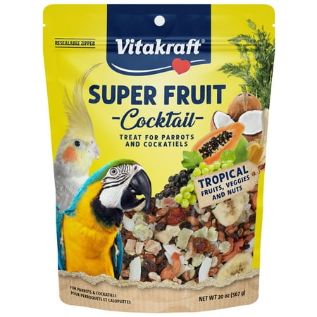 UPC: 0051233219523 | Vitakraft Fresh Super Fruit Cocktail – Tropical Parrot Fruit Blend – Parrot and Parakeet Treats