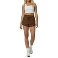 thumbnail image 5 of Sundazz Womens Sweat Shorts High Waisted Running Gym Workout Shorts Summer Casual Shorts with Pockets,Coffee,L, 5 of 9