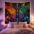 thumbnail image 2 of Rainbow Butterfly with Stained Glass Wings, Dreamy Maximalist Style for Butterfly Lovers, Colorful Wall Art, Housewarming Gift, Tapestry Wall Hanging for Bedroom and Dorm, 2 of 7