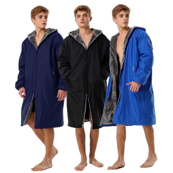 Adoretex Unisex Adults & Youth Faux Fur Lining Swim Parka (PK003) - Maroon - Adult - X-Small