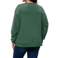 thumbnail image 6 of FlorCurve Plus Size Sweatshirts for Women Crew Neck Long Sleeve Pullover Sweatshirts Fleece Side Split Oversized Blouse, Green XL, 6 of 9