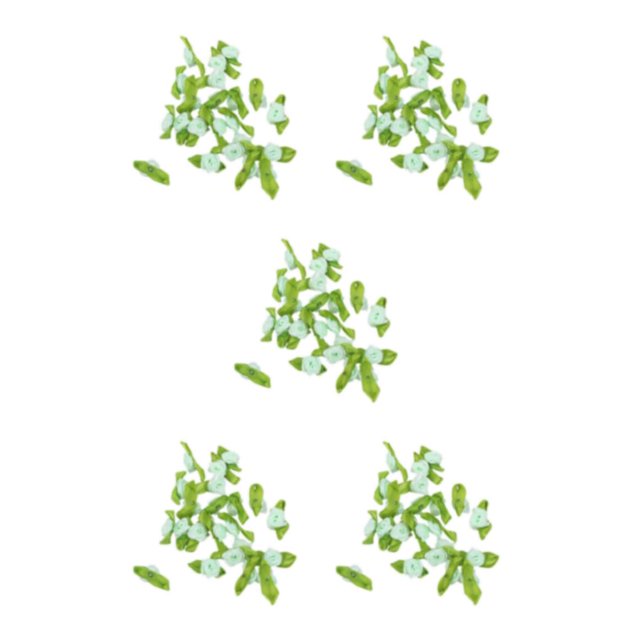 Maytalsory 100pcs Decor With Satin Ribbon Flowers Beautiful And Versatile Choice Beautiful green 5Set