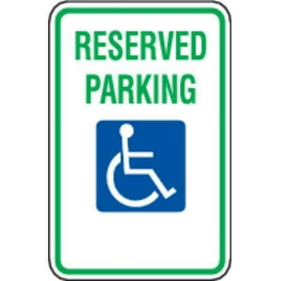 Zing Reserved Handicap Parking Sign,18"X12, 2197 2197
