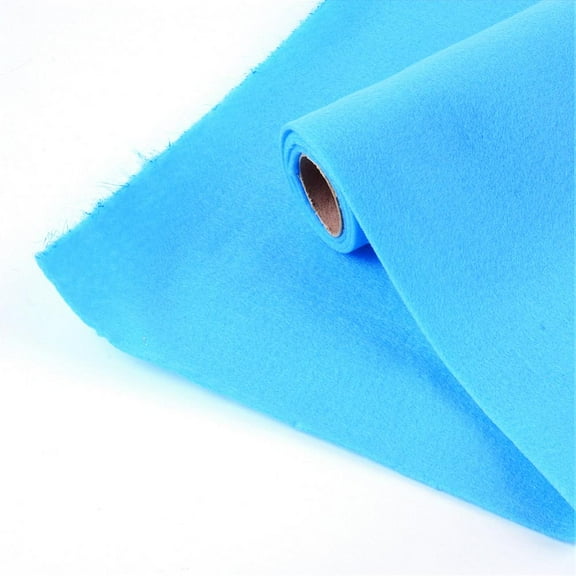 1 roll Non Woven Fabric Embroidery Needle Felt For DIY Crafts Deep Sky Blue 450x1.2~1.5mm 1m/roll
