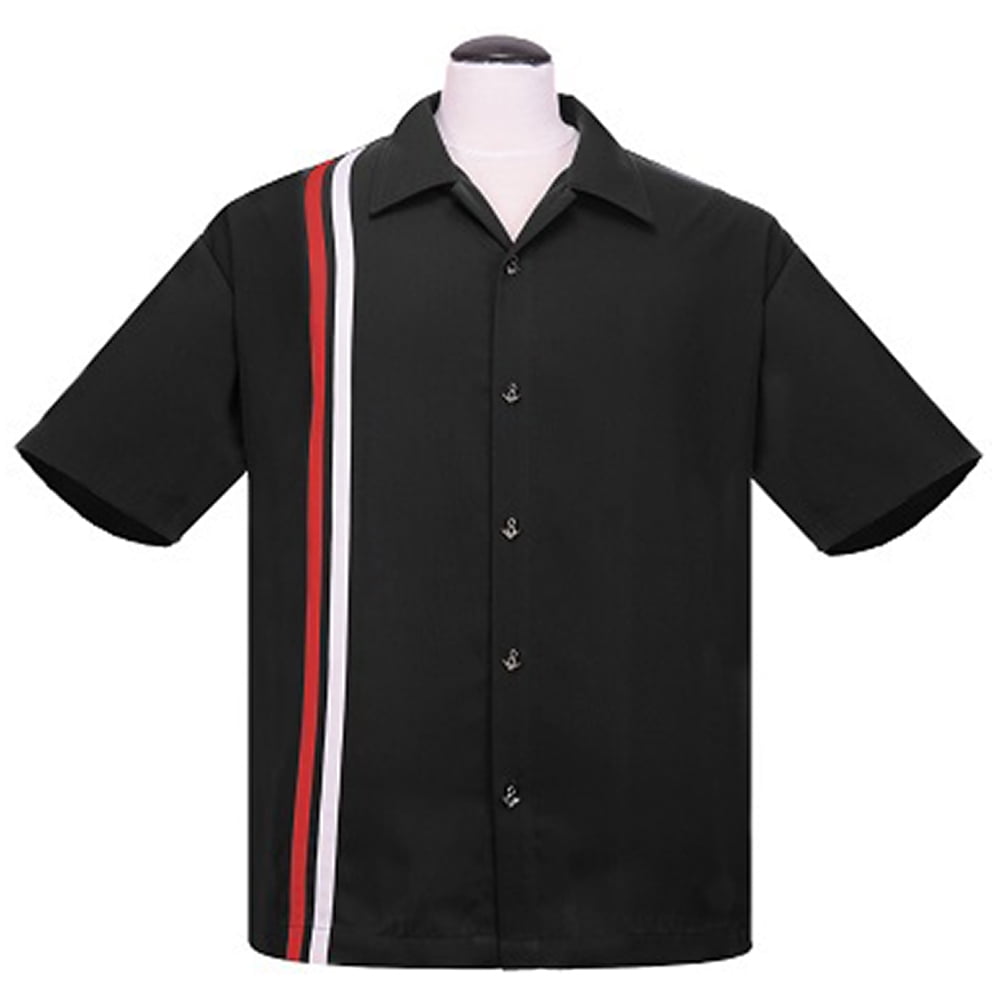 Steady Clothing Men's V8 Racer Button Up Bowling Shirt