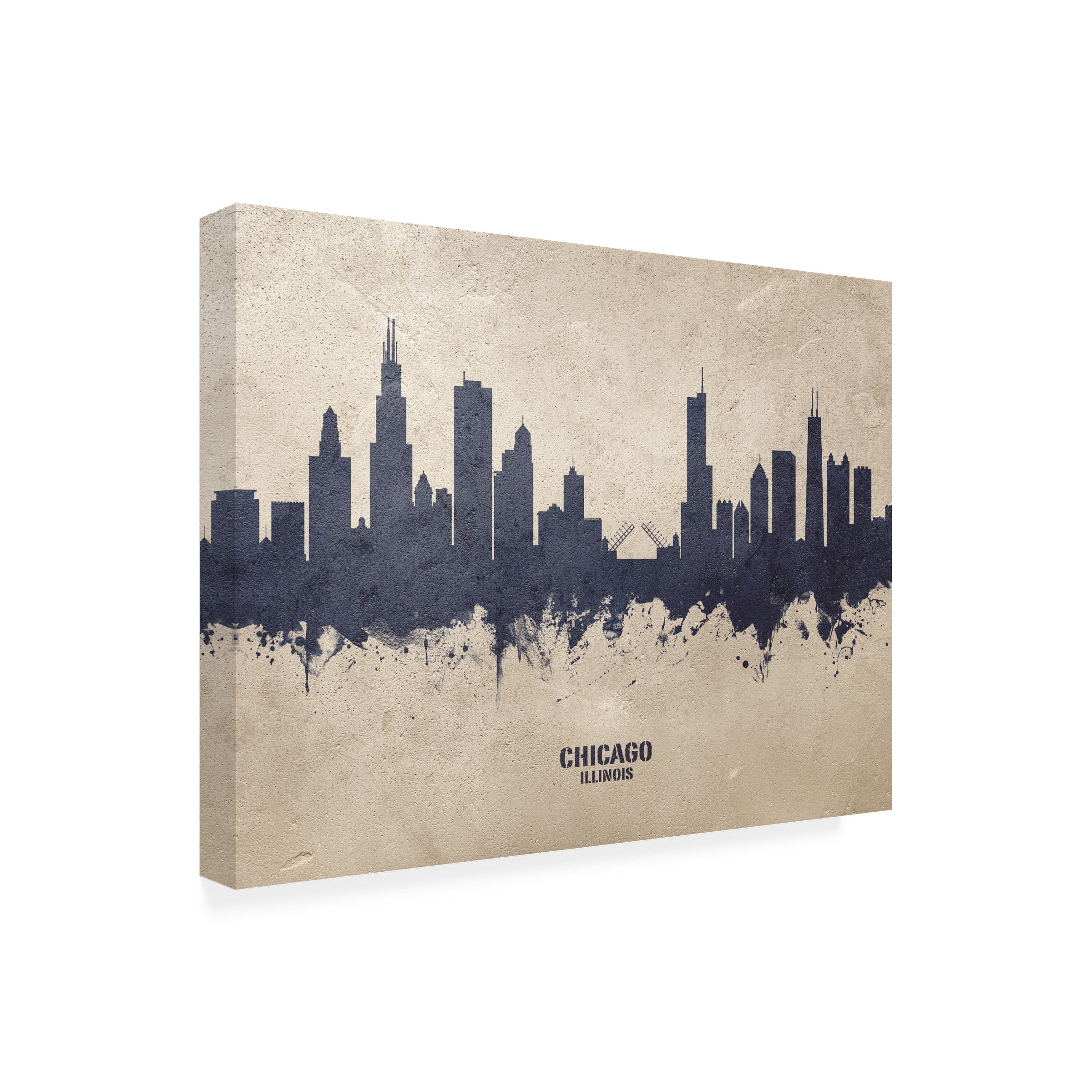 Michael Tompsett 'Chicago Illinois Skyline Concrete' Canvas Art