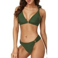 thumbnail image 1 of Women High Cut Bikini Set Tie Shoulder Swimsuits Bathing Suits 2 Piece Swimwear, 1 of 6