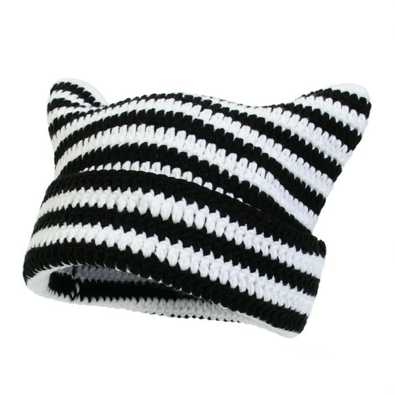 OUNONA Knit Hat Cute Cat Cap Beanie Thicken Hat Supply