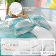 thumbnail image 2 of 3 Piece Turquoise Ombre Marble Duvet Cover Set California King,Microfiber Comforter/Quilt Cover with Corner Ties and 2 Pillowcases,Yellow Modern Geometric Abstract Art Bedding with Zipper Closure, 2 of 8