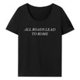 thumbnail image 2 of Camiseta para mujer moda simple recuerdo disfraz ligero cuello redondo camiseta básica S, 2 of 8