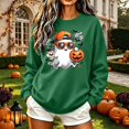 thumbnail image 2 of Frostluinai Women's Pullover Sweatshirts Halloween Pumpkin Ghosts Print Sweat Shirts Round Neck Long Sleeve Holiday Party Casual Wear, 2 of 7