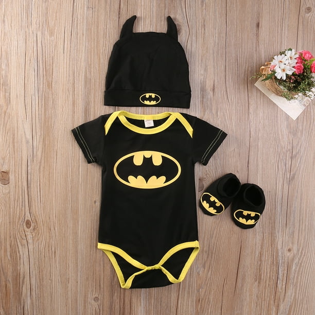 Adepto olvidar adolescente Newborn Infant Baby Boys Batman Rompers+Shoes+Hat Outfits 3Pcs Set Clothes  Gift Batman Cloth Suit Babysuit - Walmart.com