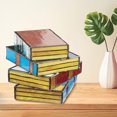 thumbnail image 4 of Lámpara De Libros Apilados De Plástico Lámparas de libros apiladas coloridas, hermosa decoración, con pilas para oficina en casa, 4 of 9