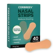 CorBreev Extra Strength Tan Nasal Strips, 40 Count