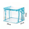thumbnail image 2 of Tunhigl 30L Large Heavy Duty Clear Storage Bags, Moving Bags - Waterproof Storage Totes with Handles & Zippers, Foldable for College Dorm, Christmas Storage,Blue, 2 of 9