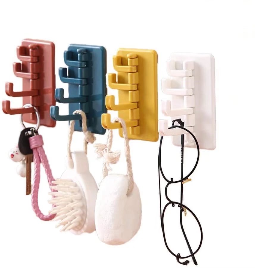 Wall Hooks Multicolor Adhesive Hook Backpack Handbag Door 4 Pcs 大好き