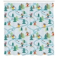 thumbnail image 3 of Kids Sports Shower Curtain, Cute Funny Raccoons Skiing Winter Pine Tree Christmas Humor Noel Childish Print, Fabric Bathroom Set with Hooks, 69W X 75L Inches Long, Multicolor, by Ambesonne, 3 of 3