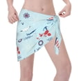 thumbnail image 3 of Kll Sailboats Anchors Print Women'S Sarong Coverups Short Bathing Suit Wrap Skirt Beach Wrap Swimsuit Cover Ups, 3 of 7