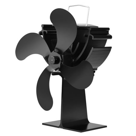 

Wood Stove Eco-friendly Fan 4 Blades Heat Powered Log for Burner Fireplace Blowe